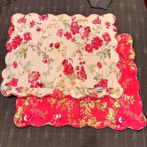 Pair of Pottery Barn Romantic Floral shams